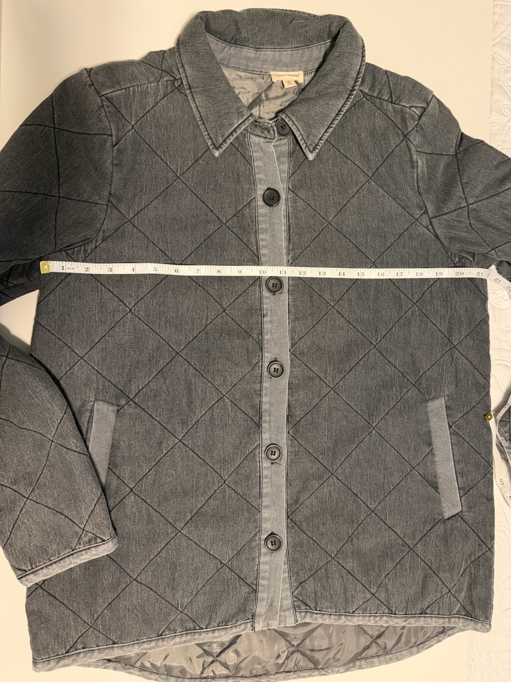 Hem & Thread Quilted Jacket in Charcoal Gray